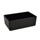 Plat noir en mélamine format gastro évasé sur pieds silicone