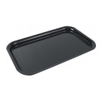 Plat creux noir en san avec angles ronds en mélamine hauteur 25 mm
