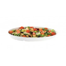 Plat creux ovale en mélanine, blanc avec pieds, hauteur 40 mm 