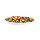 Plat creux ovale en mélanine, blanc avec pieds, hauteur 40 mm 