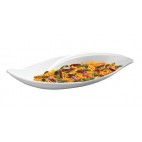 Plat mélamine blanc, en forme de feuille, profondeur 240 mm