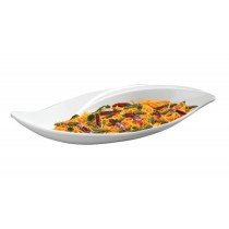 Plat mélamine blanc, en forme de feuille, profondeur 240 mm