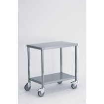 Table roulante soudée avec étagère acier inoxydable L 500 x l 670 x H 750 mm