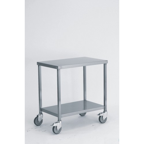 Table roulante soudée avec étagère acier inoxydable L 500 x l 670 x H 750 mm Table roulante soudée avec étagère acier inoxydable L 500 x l 670 x H 750 mm