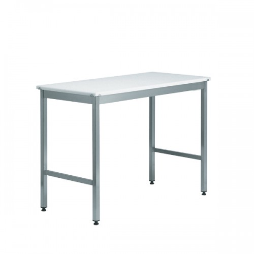 Table de découpe dessus polyéthylène avec piétement soudé largeur 600 mm Table de découpe dessus polyéthylène avec piétement soudé largeur 600 mm