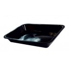 Plateau cuisine creux en plexi noir rectangulaire 360 x 260 mm