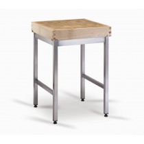 Billot bois pour laboratoire, piétement soudé, L 600 x l 600 mm