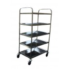Chariot de desserte pour cuisine, en inox