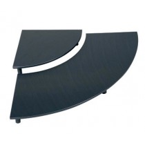 Présentoir quart de rond niveaux, en polyéthylène, pour vitrine profondeur 700 mm, repère G4