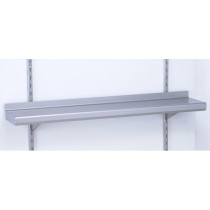 Étagère professionnelle murales pleines sur crémaillères,  inox, 1 niveau, l 290 mm