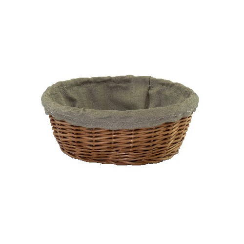 Banneton rond entoilé lin osier noisette Banneton rond entoilé lin osier noisette
