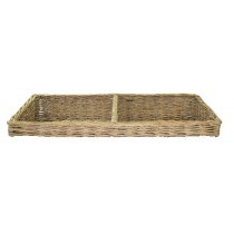 Corbeille rectangulaire osier blanc