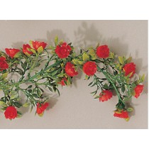 Guirlande pour vitrine, roses rouges, longueur 1850 mm