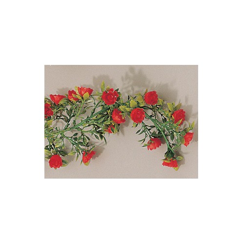 Guirlande pour vitrine roses rouges longueur 1850 mm Guirlande pour vitrine roses rouges longueur 1850 mm