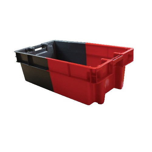 Bac long gerbable et emboîtable rouge/gris L 800 x P 450 x H 290 mm Bac long gerbable et emboîtable rouge/gris L 800 x P 450 x H 290 mm
