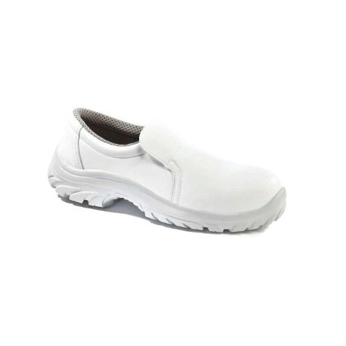 Mocassin blanc de sécurité en microfibre Mocassin blanc de sécurité en microfibre