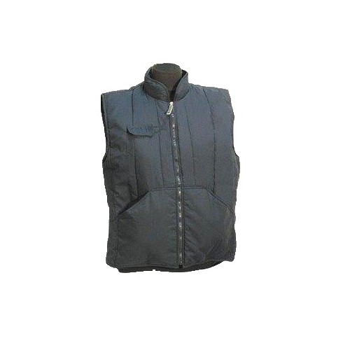Gilet matelassé sans manches marine 65% polyester - 35% coton Gilet matelassé sans manches marine 65% polyester - 35% coton