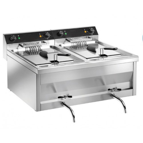 Friteuse électrique à poser 2 bacs 2 x 12 L Friteuse électrique à poser 2 bacs 2 x 12 L