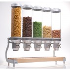Distributeur d'aliments secs, gamme Deluxe Bols ajustables, 12.7 Kg, 5 bols x 5 L