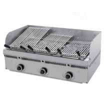 Grill à pierres de lave inclinables, L 900 x P 550 x H 250 mm, 70 Kg