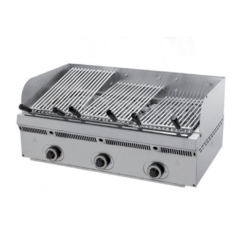 Grill à pierres de lave inclinable, L 900 x P 550 x H 250 mm, 70 Kg Grill à pierres de lave inclinable, L 900 x P 550 x H 250 mm, 70 Kg