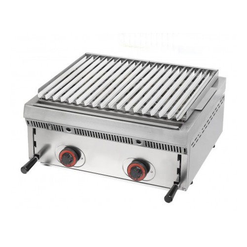 Grill à pierres de lave réglables, L 600 x P 550 x H 250 mm, 50 Kg Grill à pierres de lave réglables, L 600 x P 550 x H 250 mm, 50 Kg