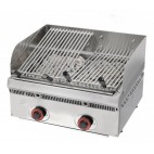 Grill à pierres de lave inclinables, L 600 x P 550 x H 250 mm, 50 Kg