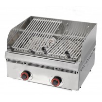 Grill à pierres de lave inclinables, L 600 x P 550 x H 250 mm, 50 Kg