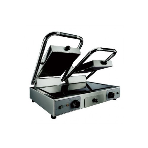 Grill vitrocéramique double, L 600 x P 410 x H 170 mm, 2000 W, plaques inf et sup lisses Grill vitrocéramique double, L 600 x P 410 x H 170 mm, 2000 W, plaques inf et sup lisses