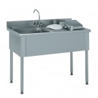 Plonge démontable, sans étagère, adossée, 1 bac, 1 égouttoir à droite, L 1200 x l 600 x H 900 mm
