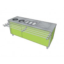 Meuble de tri, en acier inoxydable, largeur 700 mm