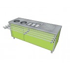 Meuble de tri, en acier inoxydable, largeur 700 mm