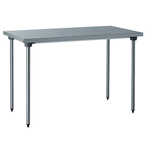 Table sur piétement en acier inoxydable avec dosseret largeur 700 mm Table sur piétement en acier inoxydable avec dosseret largeur 700 mm