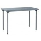 Table sur piétement en acier inoxydable, à dosseret, largeur 700 mm