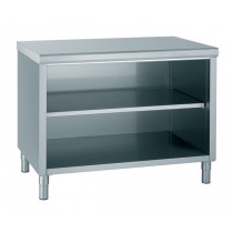 Meuble inox porte coulissante sur 2 faces, largeur 600 mm