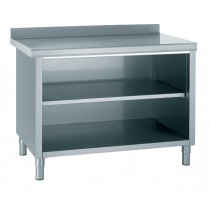 Meuble inox porte ouvert sur 1 face, sans dosseret, largeur 700 mm