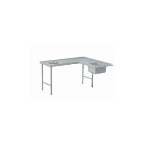 Tables de tri avec départ en angle + Tables de pré-lavage avec bac, en acier inoxydable Tables de tri avec départ en angle + Tables de pré-lavage avec bac, en acier inoxydable