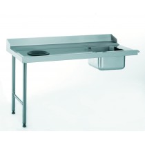 Table d'entrée avec bac, raccordable à droite, largeur 760 mm