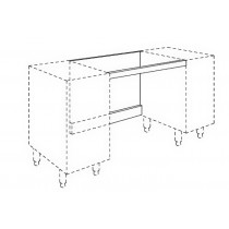 Emplacement pour 1 bac à farine ou 1 chariot bas, L 500 mm