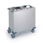 Chariots neutres à assiettes, en acier inoxydable, largeur 485 mm 