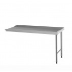 Table de glissement avec plage arrière sur-mesure acier inoxydable 2 pieds largeur 700 à 759 mm