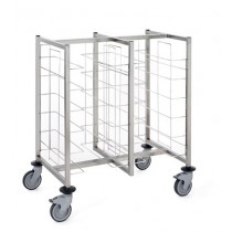 Chariot cafétéria 2 x 6 niveaux, en acier inoxydable, hauteur 1030 mm