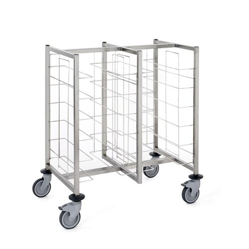 Chariot cafétéria acier inoxydable 2 x 6 niveaux H 1030 mm Chariot cafétéria acier inoxydable 2 x 6 niveaux H 1030 mm