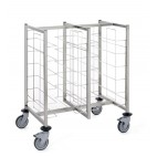 Chariot cafétéria 2 x 6 niveaux, en acier inoxydable, hauteur 1030 mm