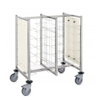 Chariot cafétéria 2 x 6 niveaux, en acier inoxydable, hauteur 1030 mm