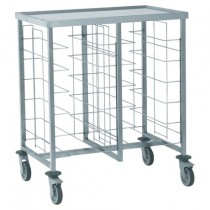 Chariot cafétéria 2 x 6 niveaux avec tablette supérieure, en acier inoxydable, hauteur 1040 mm