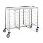 Chariot cafétéria 3 x 6 niveaux avec tablette supérieure, en acier inoxydable, hauteur 1040 mm