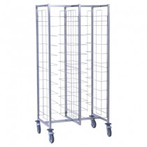 Chariot cafétéria 2 x 12 niveaux avec tablette supérieure, en acier inoxydable, hauteur 1790 mm