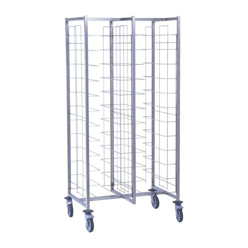 Chariot cafétéria acier inoxydable 2 x 12 niveaux entrée sens largeur H 1790 mm Chariot cafétéria acier inoxydable 2 x 12 niveaux entrée sens largeur H 1790 mm