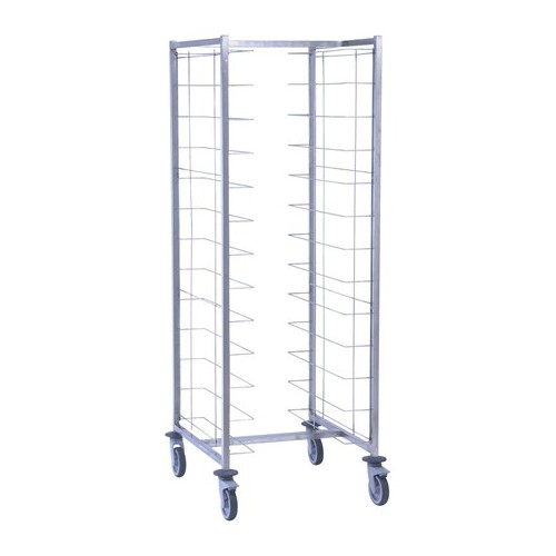 Chariot cafétéria acier inoxydable 2 x 12 niveaux entrée sens longueur L 620 mm Chariot cafétéria acier inoxydable 2 x 12 niveaux entrée sens longueur L 620 mm